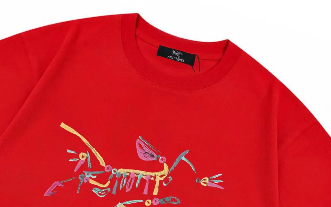 （ ） ARC TERYX JIL SANDER Series 2025New Arrival logo Same Style t 100％ 32 ：Red Size：XS S M L
